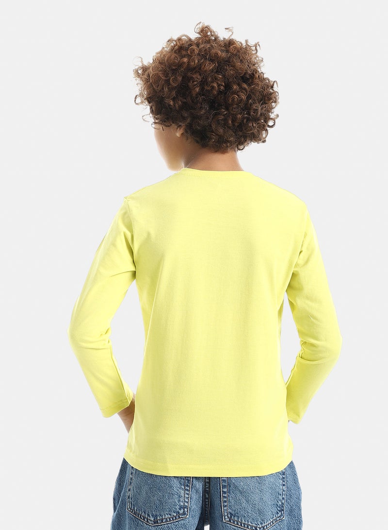 Andora Boys Printed Long-Sleeve Shirt_Yellow - Image 3